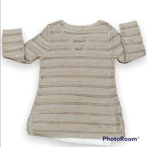 Metallic gold loose knit sweater